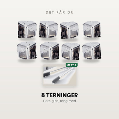 8 terninger med gratis tang