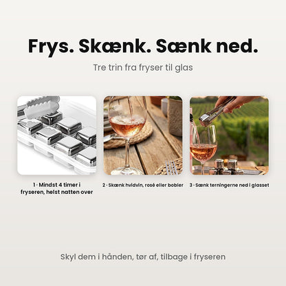 Frys, skænk, sænk terningerne ned